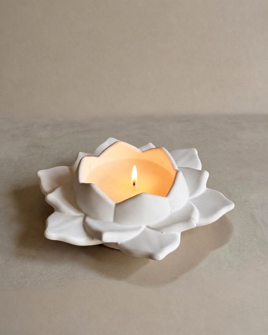 Halo de loto vela encendida